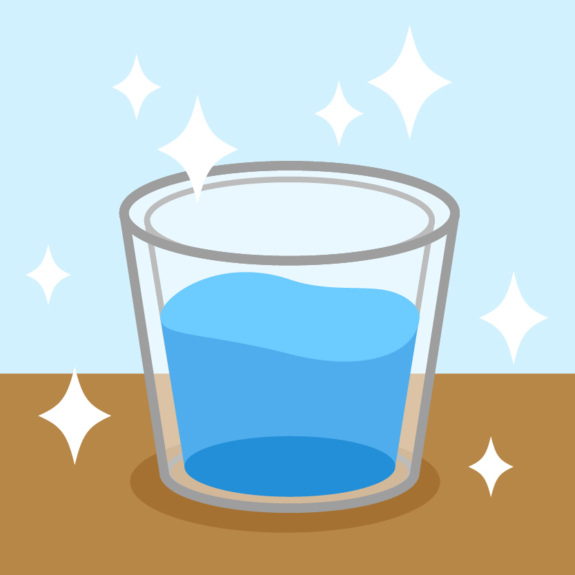 A glass of sparkly clean water.
